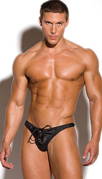 A-24-105XO Leather Lace Up Thong